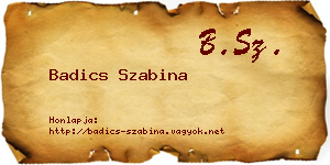 Badics Szabina névjegykártya